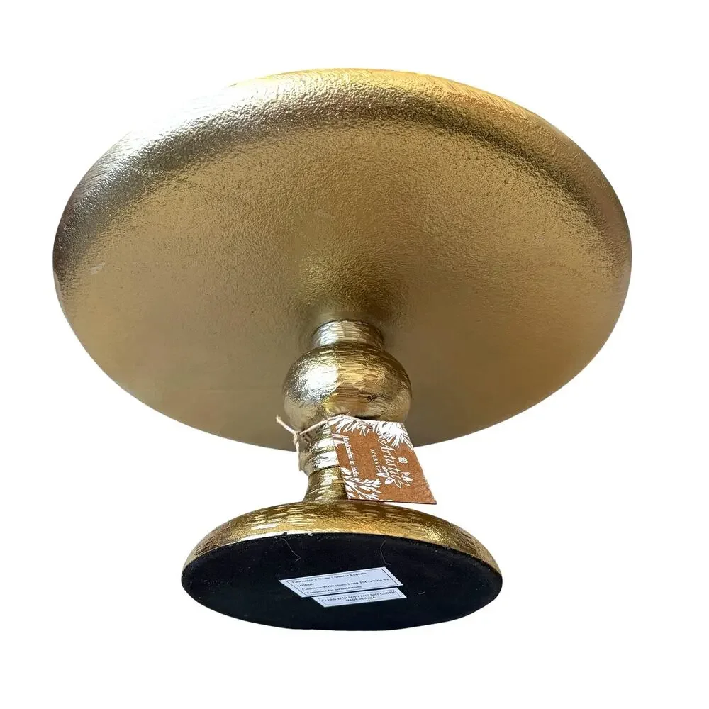 Artistic Accents Gold Metal Cake Stand 12x6 Handcrafted in India New